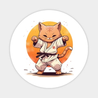 karate cat Magnet